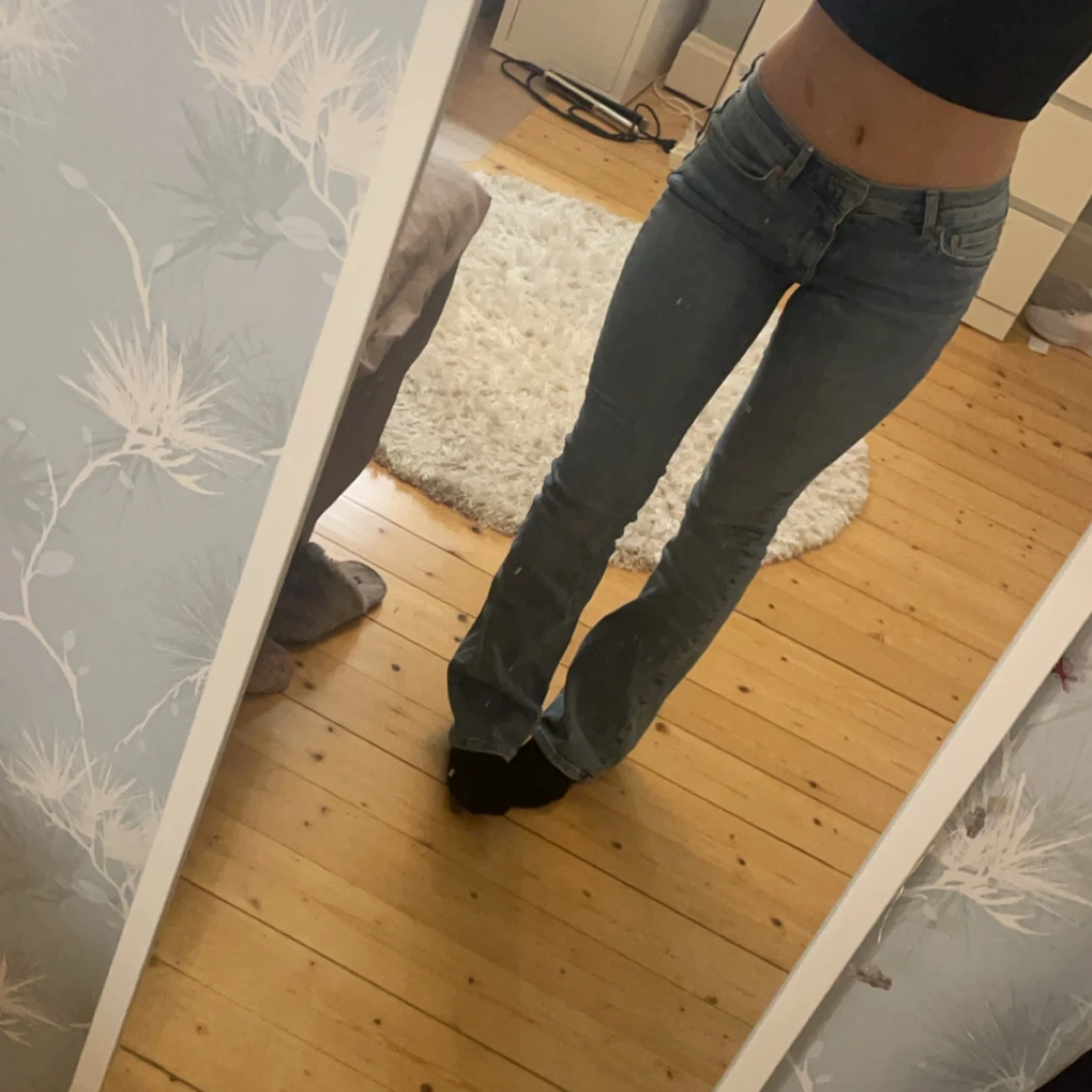 Blå jeans med bootcut - 3