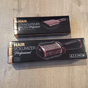 Varmluftsborste och plattborste - Aldrig använd. Köp båda för 300 eller 150 /styck