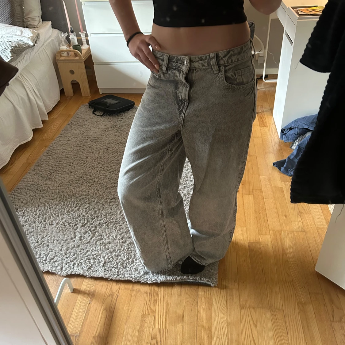 Grå jeans baggy - 4