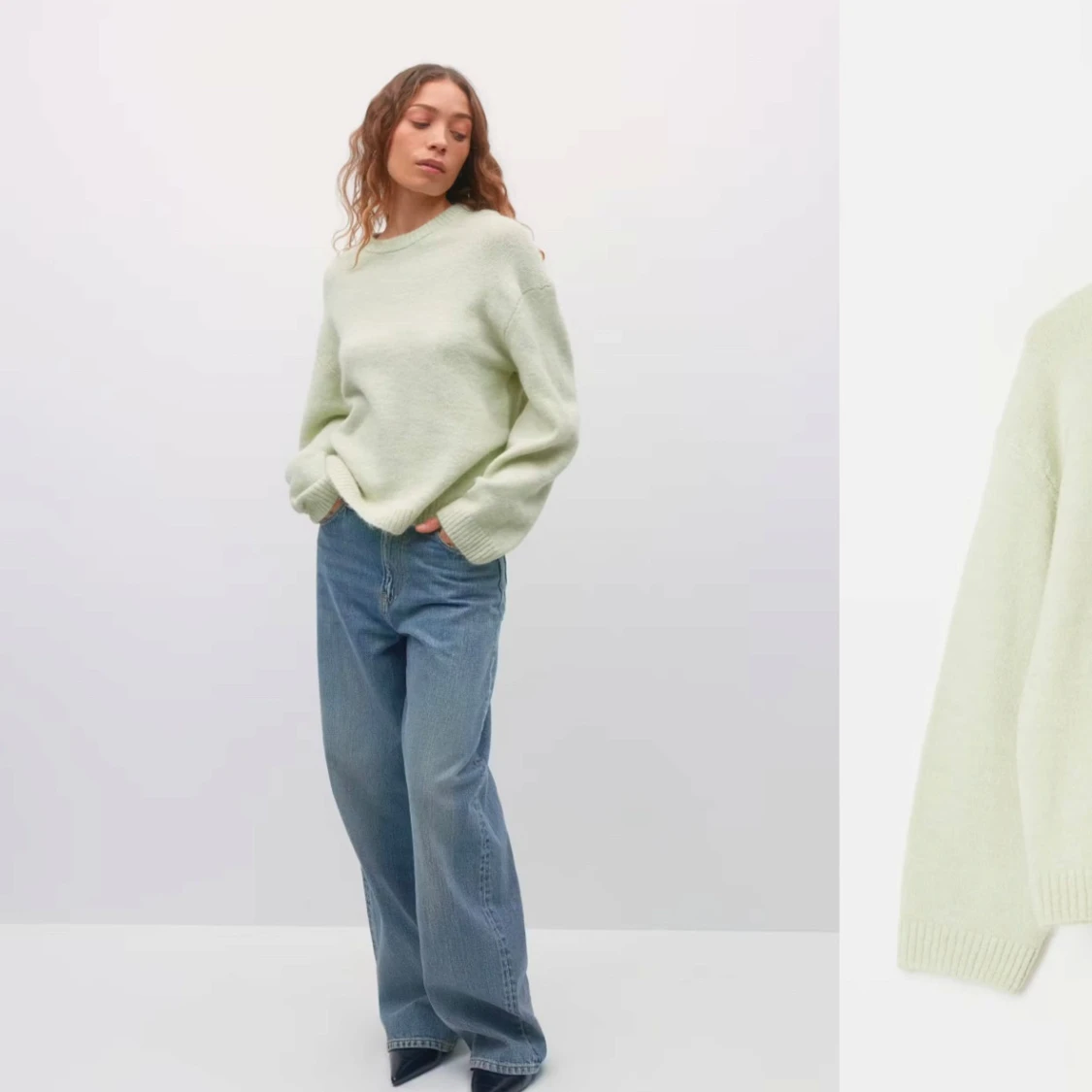 Ljusgrön stickad tröja 