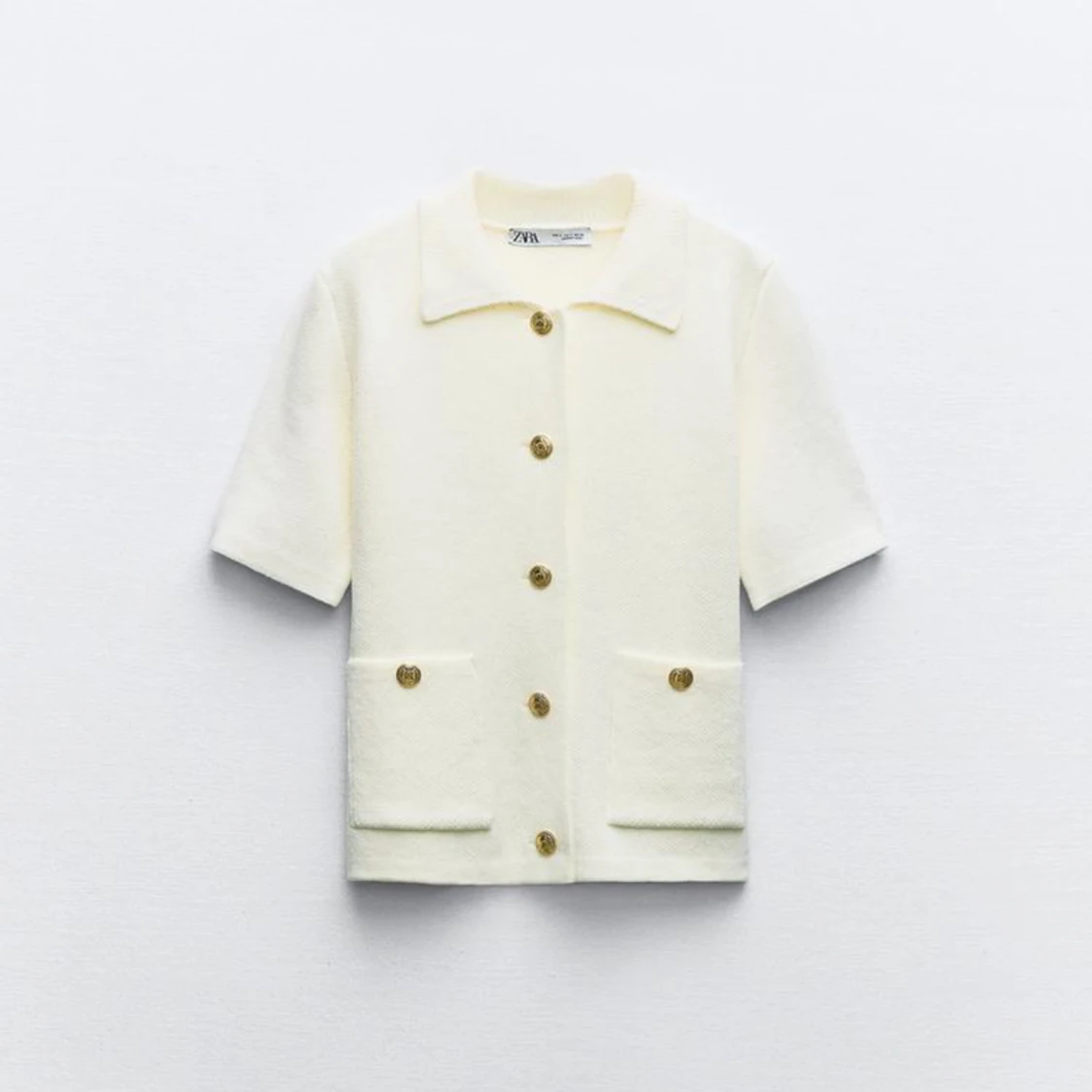 Vit kortärmad stickad från Zara - 2