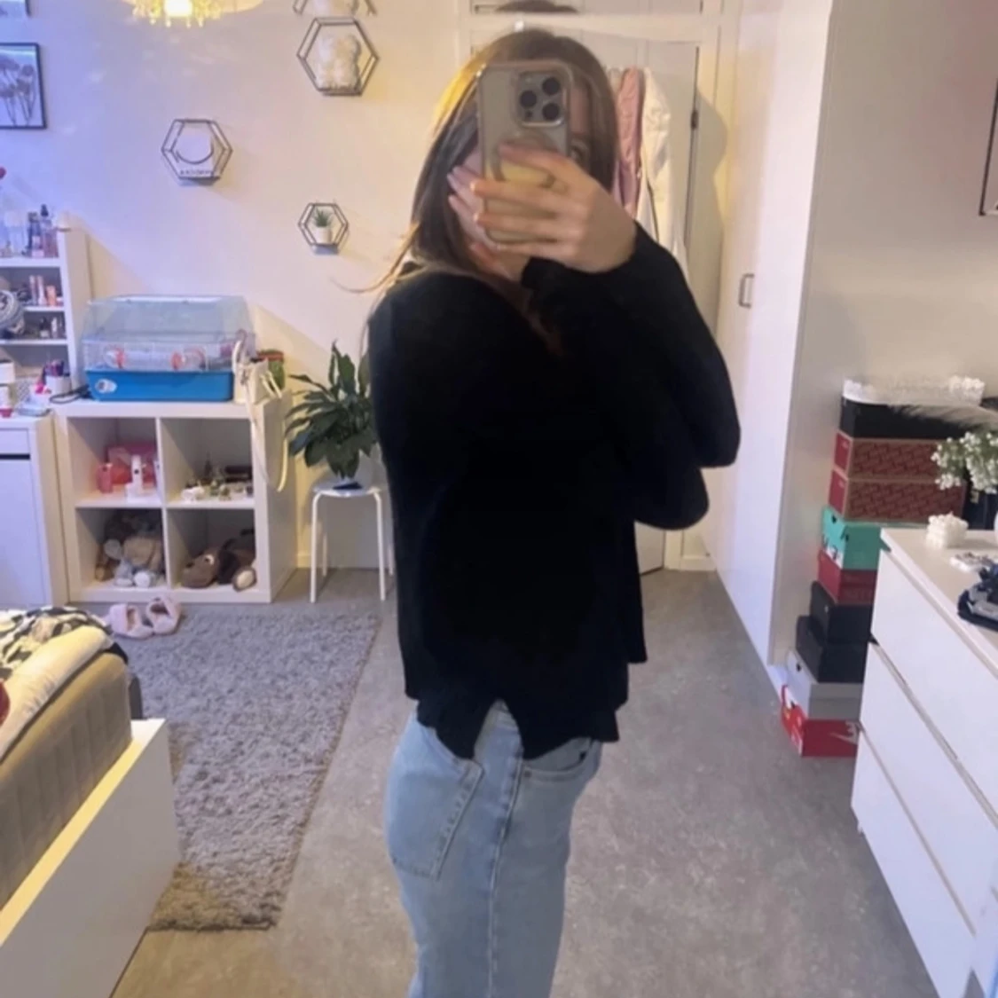 Svart stickad tröja  - 90