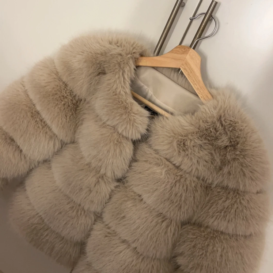 Beige pälsjacka - 91