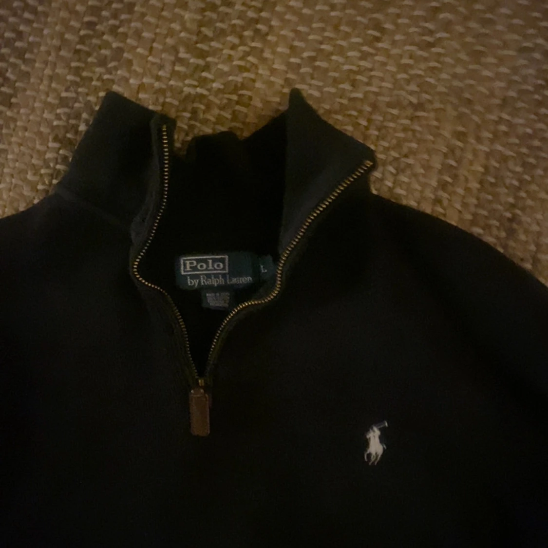 Ralph lauren halfzip svart  - 90