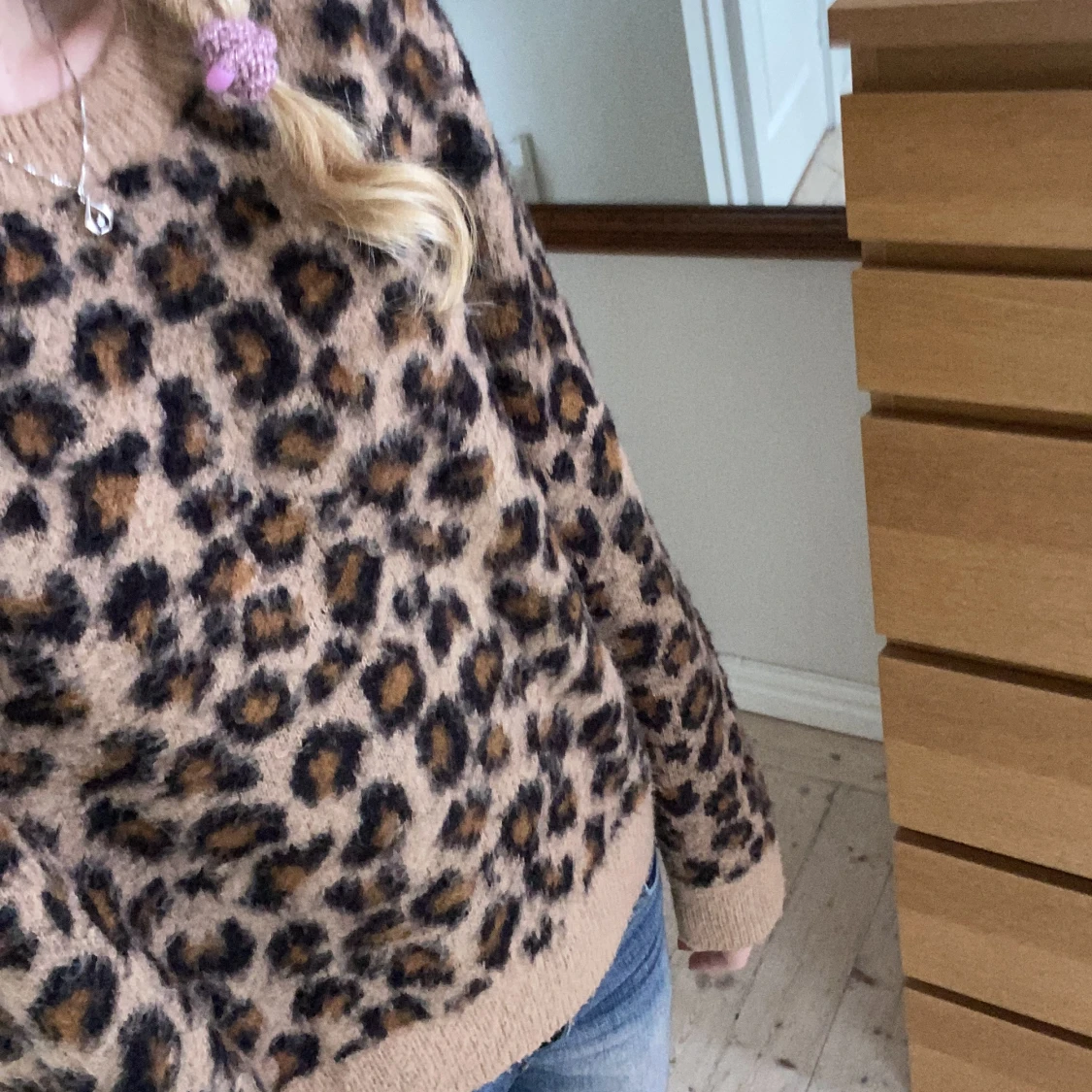 Leopard stickad tröja - 90