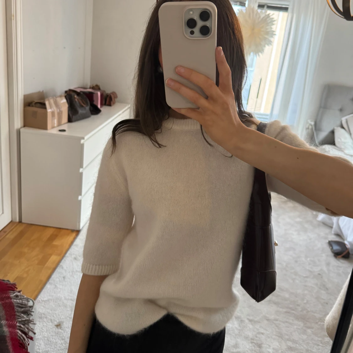 Stickad t-shirt Mohairmix - 90