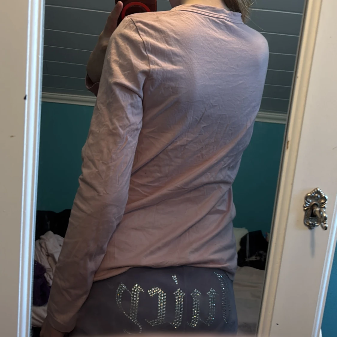 Ljusrosa långärmad tröja - 2