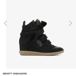 Svarta Bekett sneakers - Svarta isabel marant sneakers. Storlek 38. Använda några få gånger så nyskick. Har kartong och dustbag kvar! kan mötas i Göteborg!