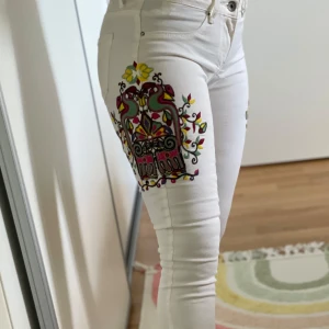 Embroidered jeans - White jeans with embroidery  Size 26 