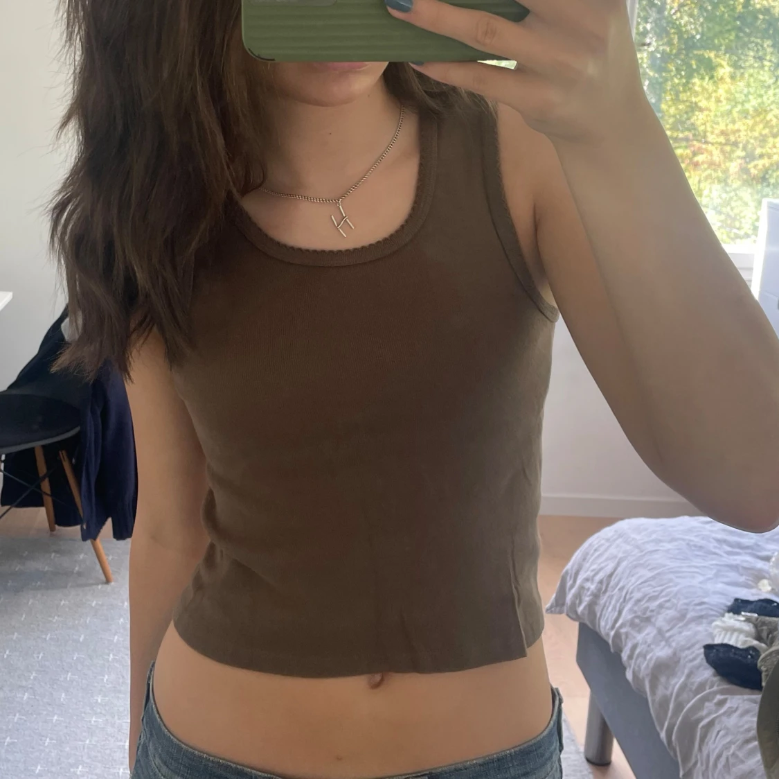 Brun ärmlös topp - 1