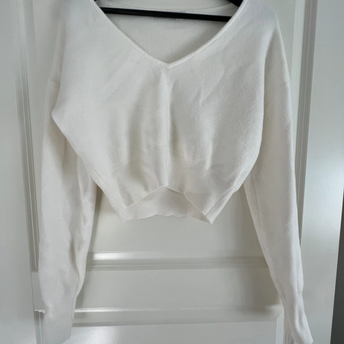 Vit stickad topp - 90