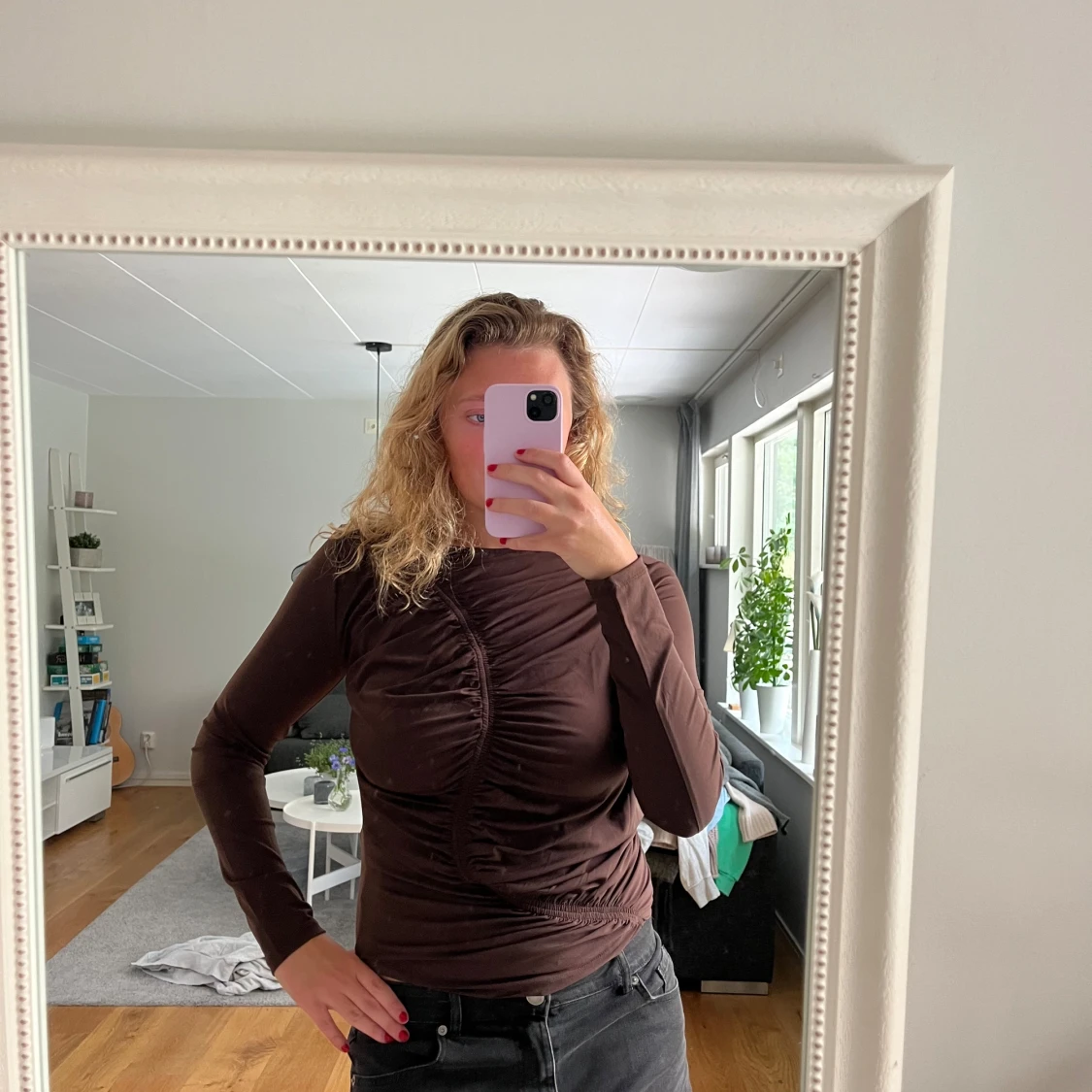 Brun långärmad topp - 91