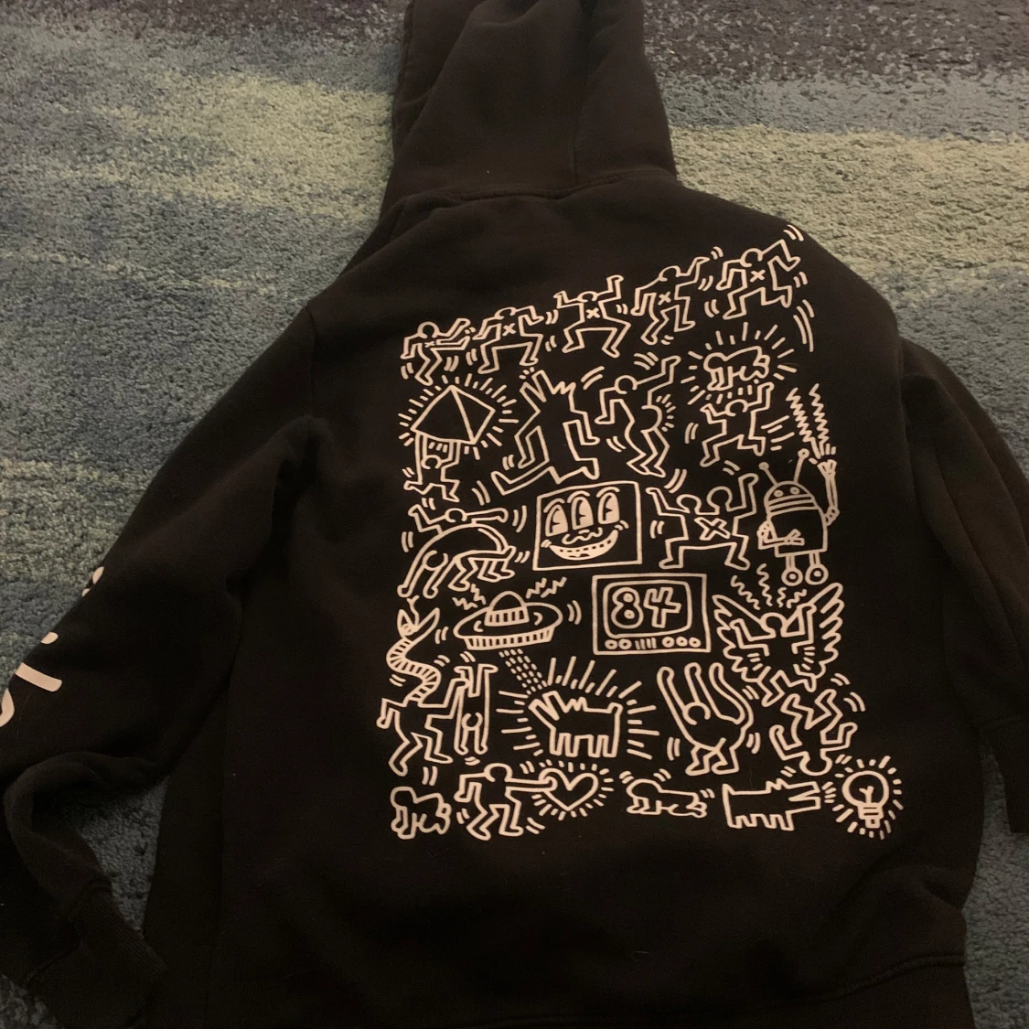 Svart Keith Haring hoodie - 90