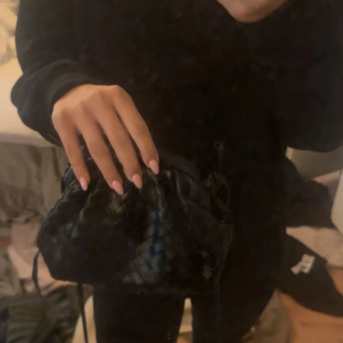 Svart flätad clutch/väska - 91