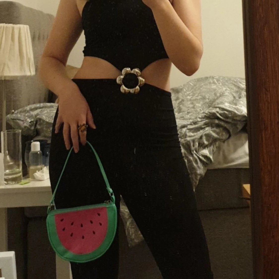 Handväska vattenmelon, grön, rosa - 3