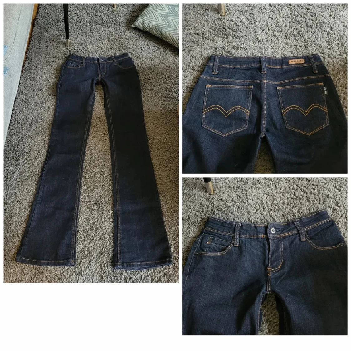 Mörkblå bootcut jeans - 2