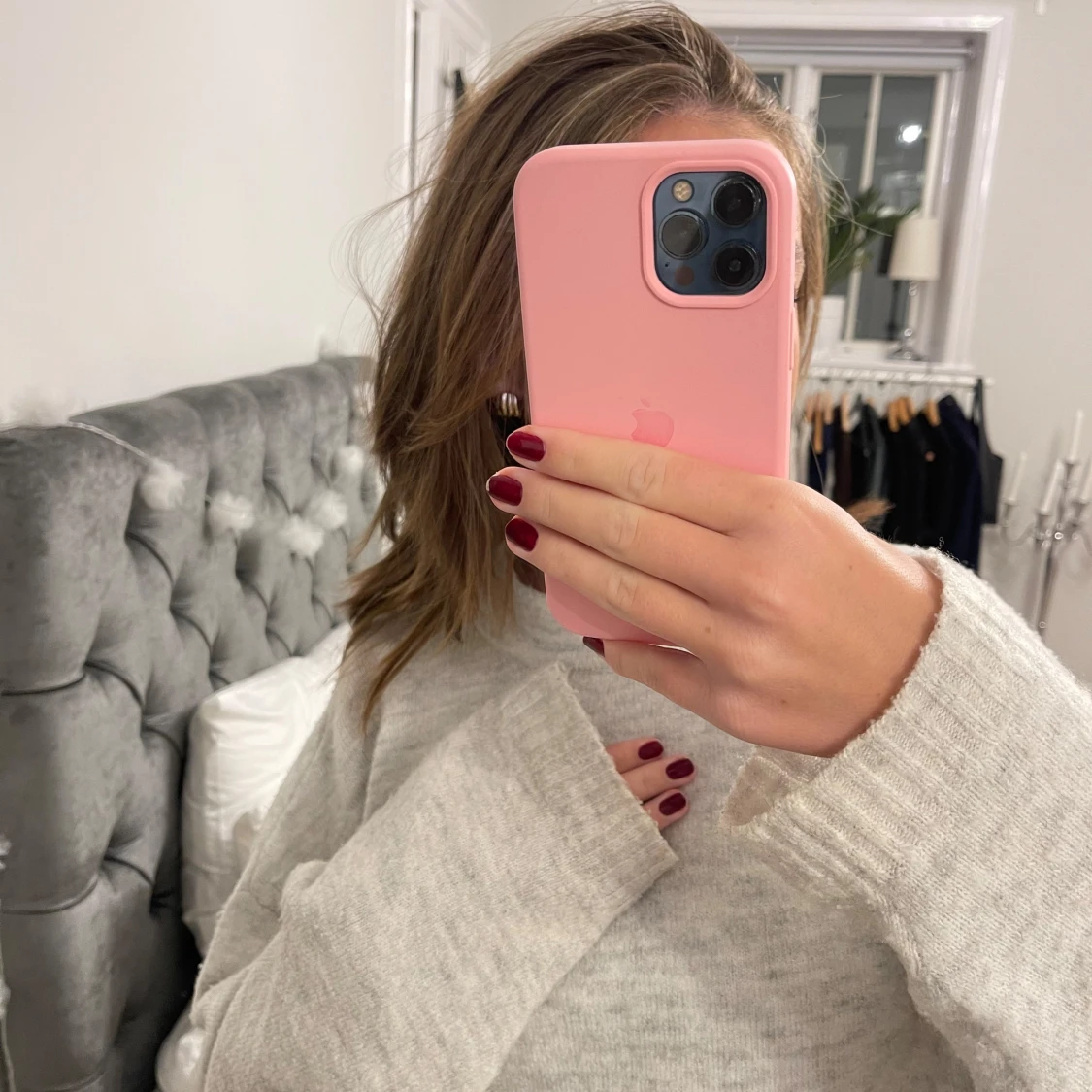 Grå stickad tröja - 91