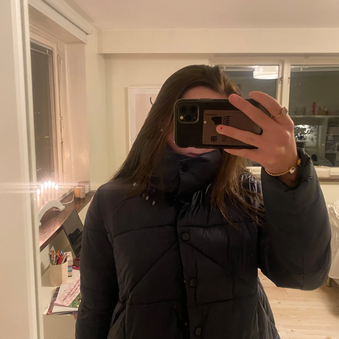 Mörkblå pufferjacka - 92