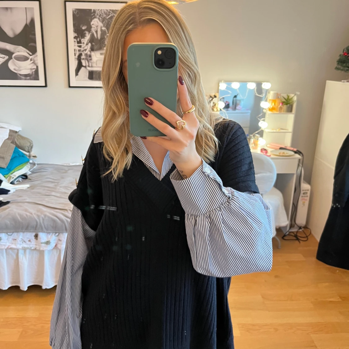 Svart stickad väst från River Island - 90