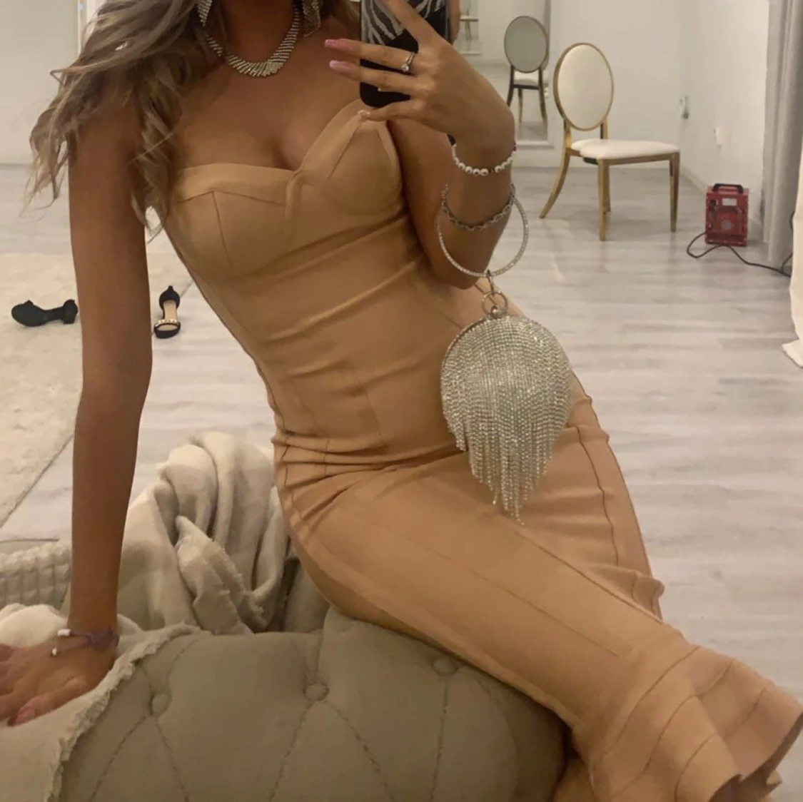 Beige klänning - 90