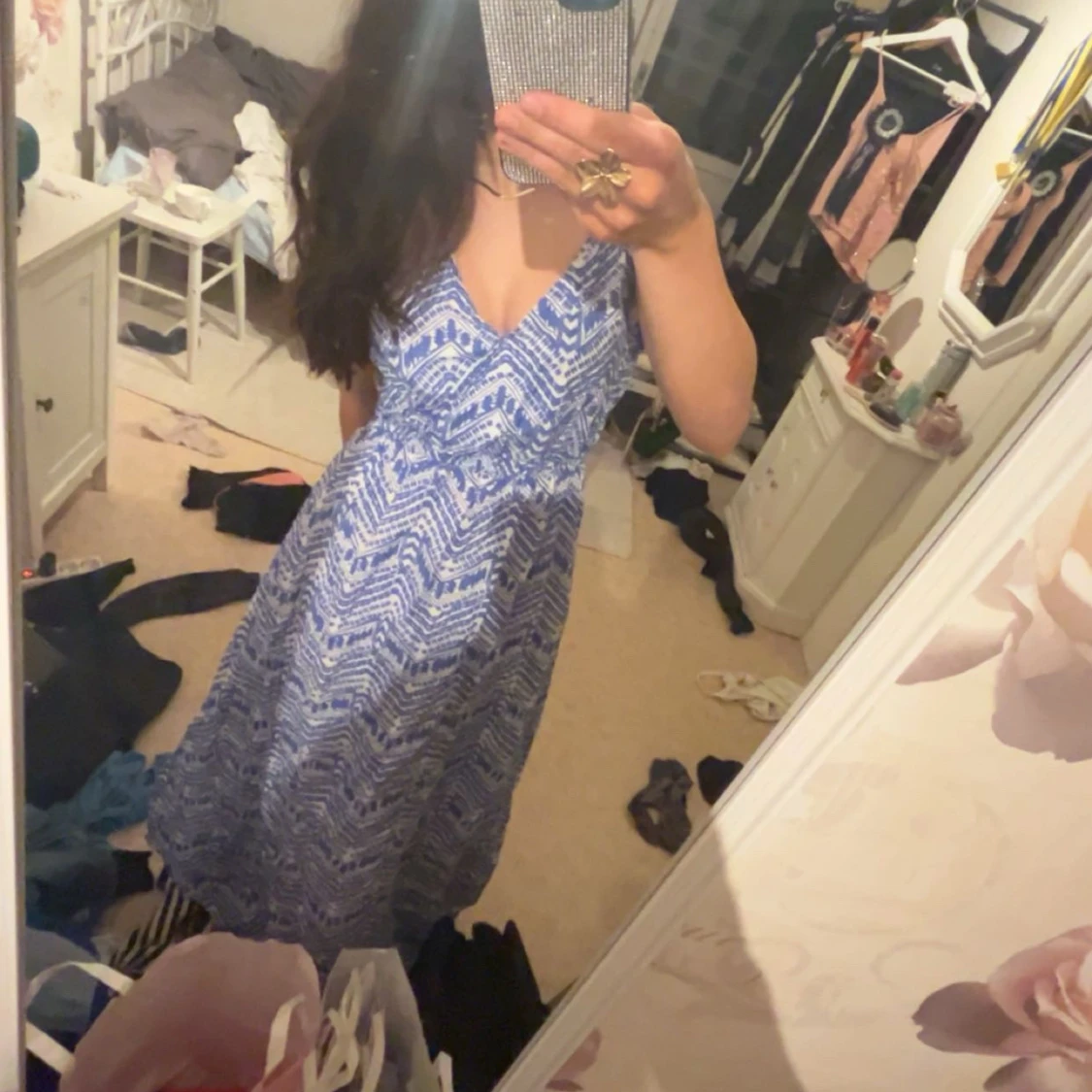 Blå långklänning - 4