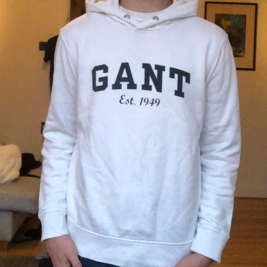 Vit hoodie från GANT
