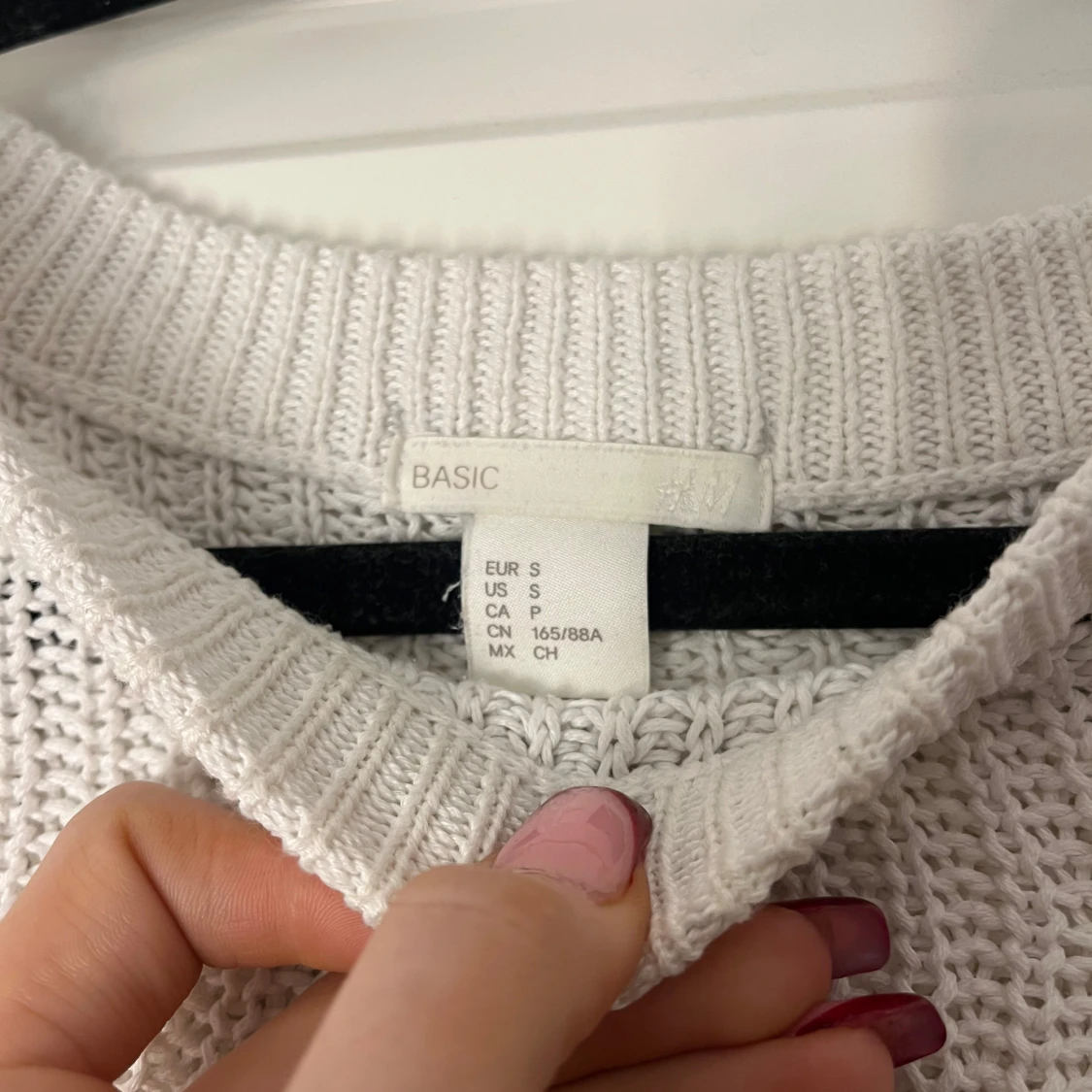 Vit stickad tröja  - 90