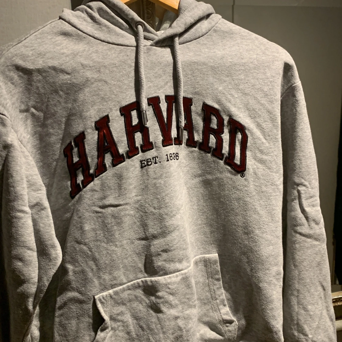 Grå Harvard hoodie - 1