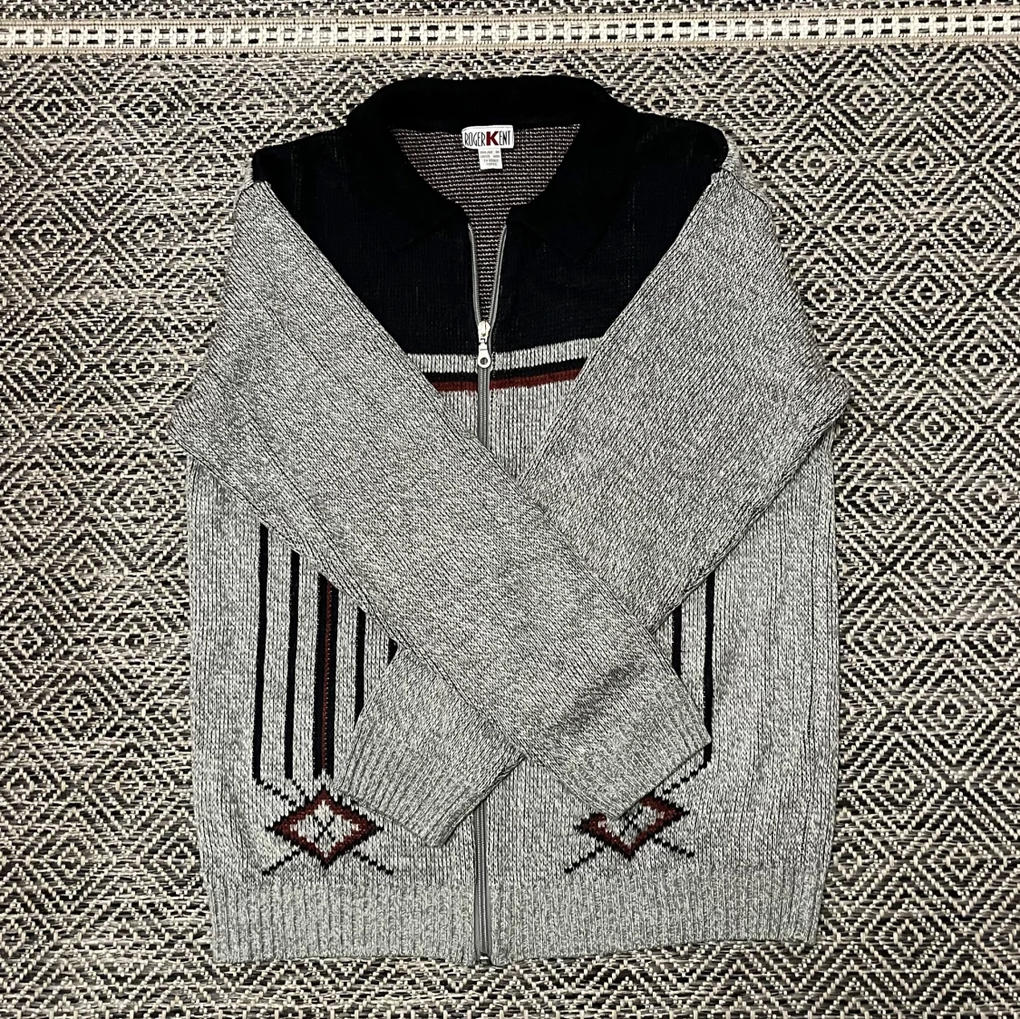 Unik stickad cardigan / overshirt  - 2