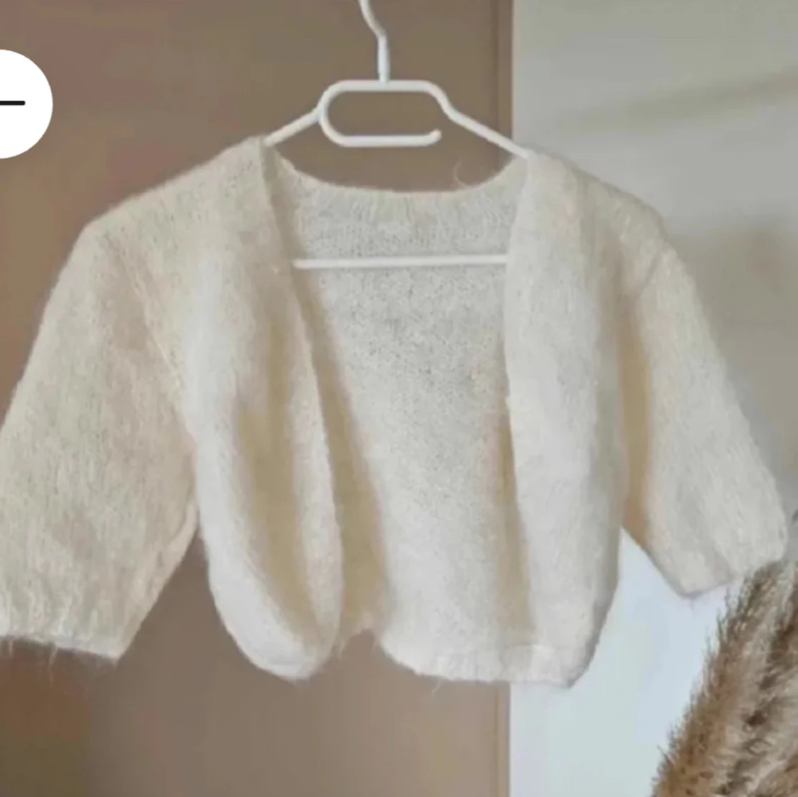 Vit stickad bolerotopp - 90