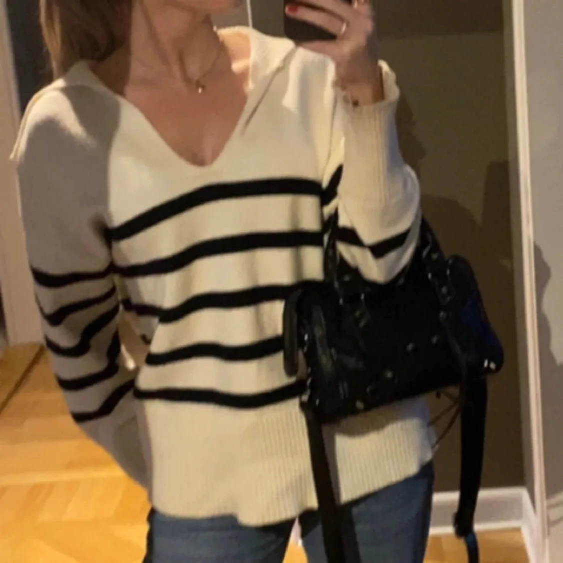 Randig stickad tröja - 91