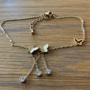 Ankel kedja fjäril - Ankel kedja guld färgad fjärilar justerbart