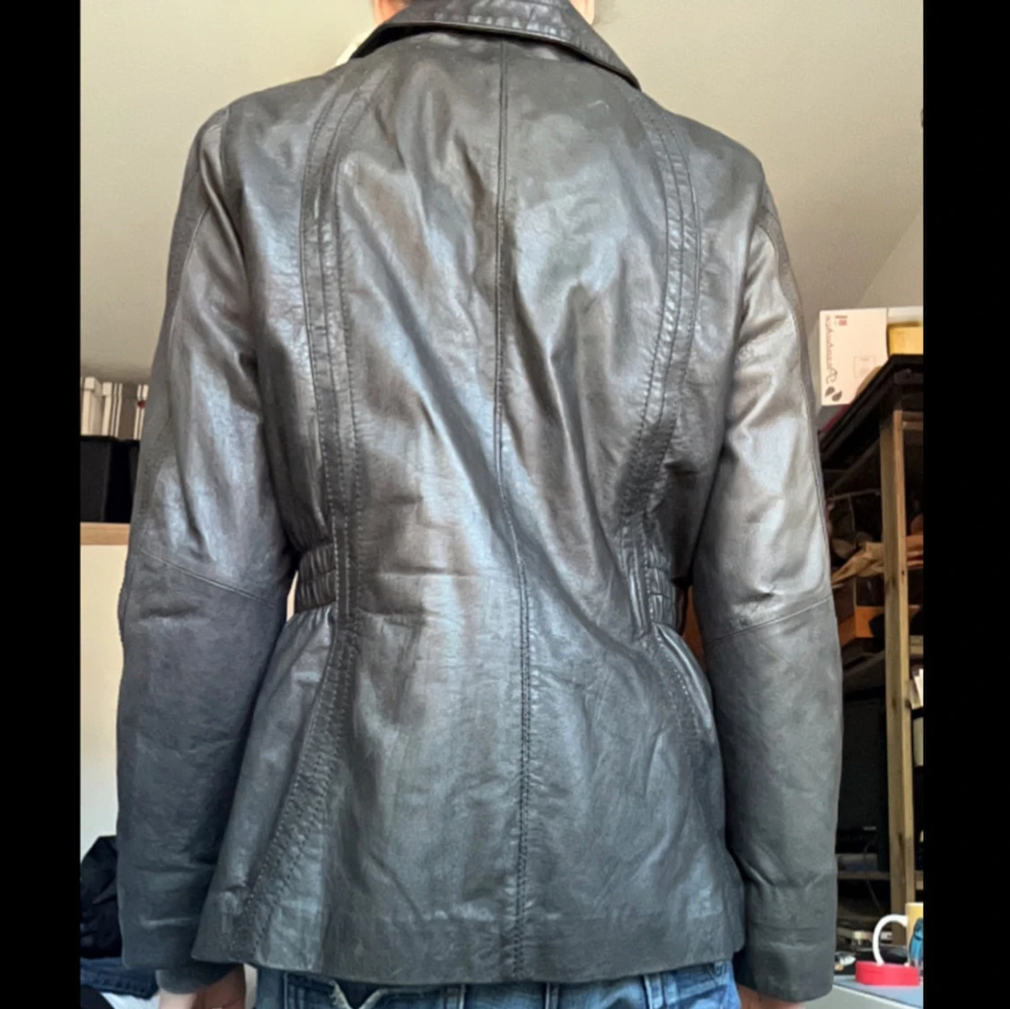 Jofama svart läderjacka  - 90
