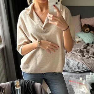 Tröja med trekvartsärm - Super söt stickad och mjuk beige tröja