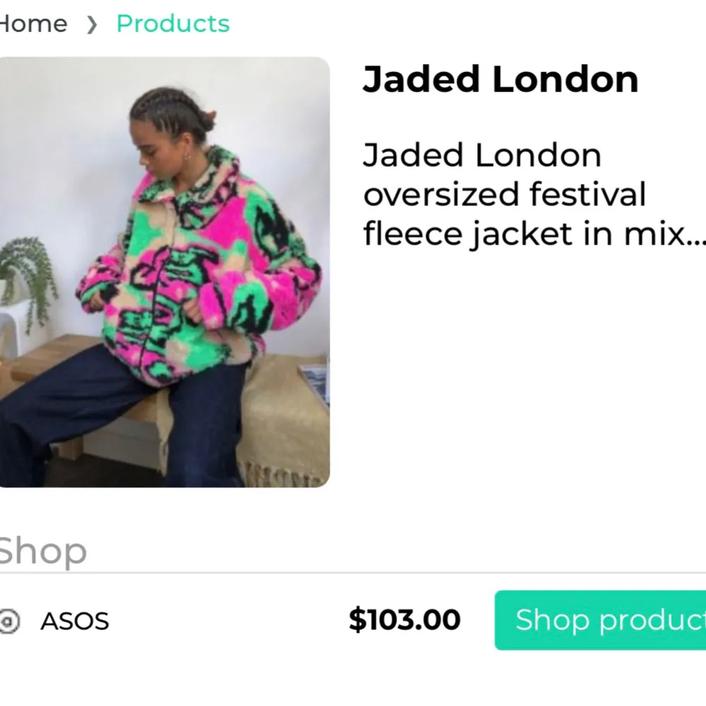 Denna är helt slutsåld på både Asos & Jaded londons egna hemsida. Den är i bra skick, hel och ren. Den är s/m men stor då det är oversize. Superskön jacka som får många komplimanger ute!. Jackor.