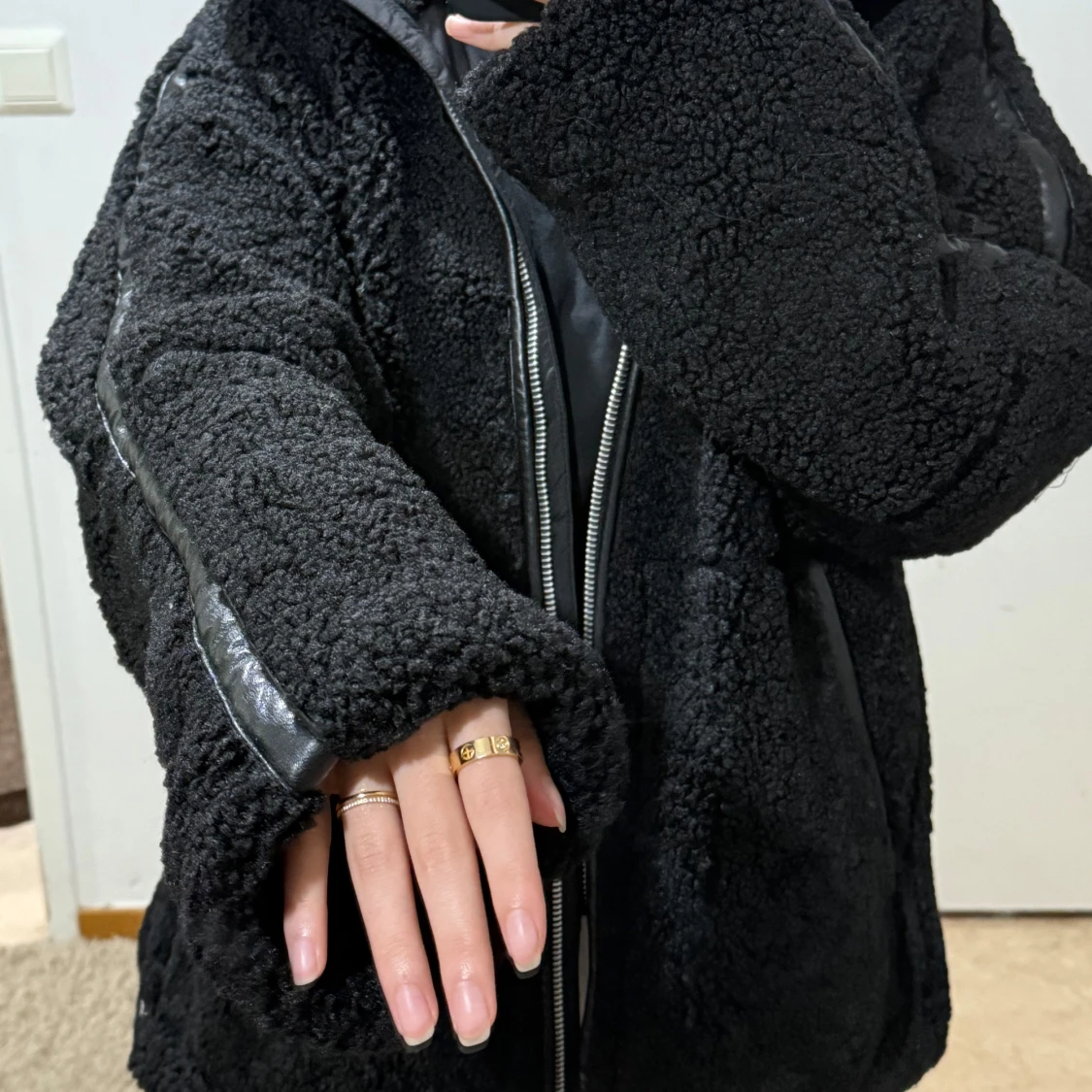 H&M Teddy jacka - svart - 91