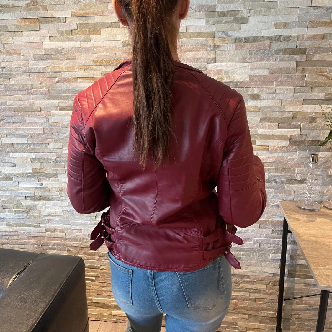 Röd skinnjacka  - 91