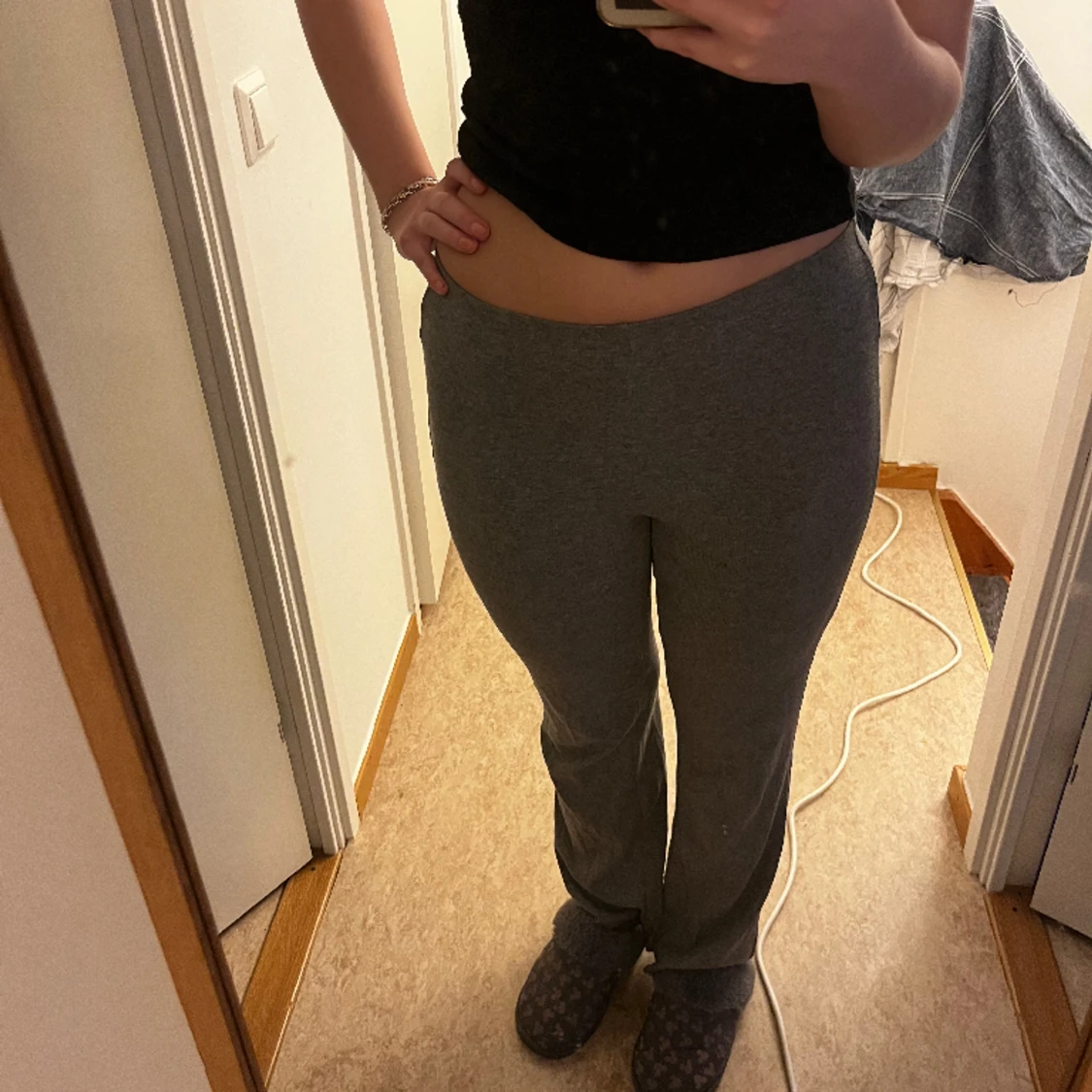 Grå mjukis byxor  - 90