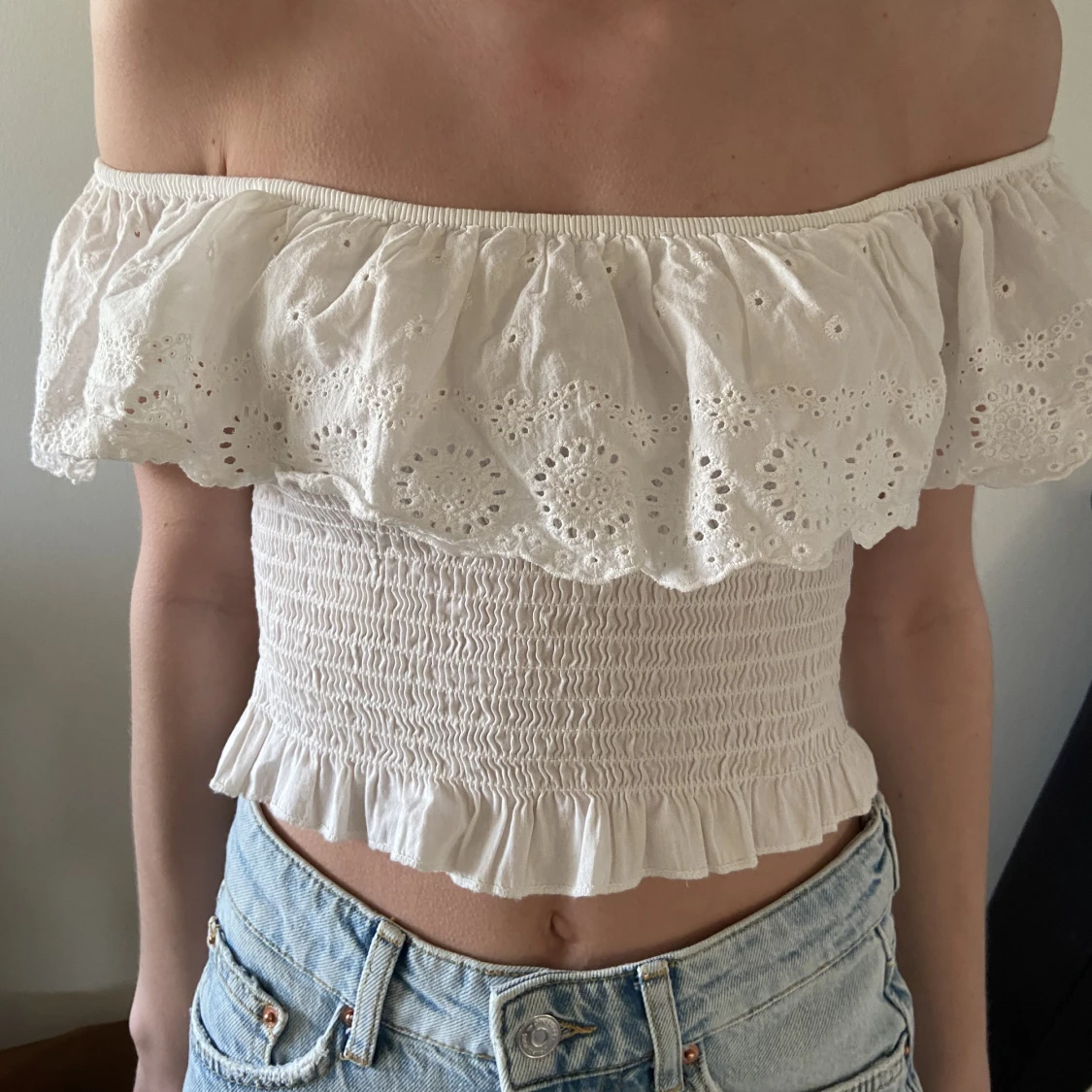 Söt vit sommar topp