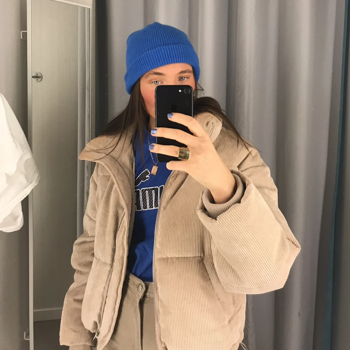 Beige manchesterjacka