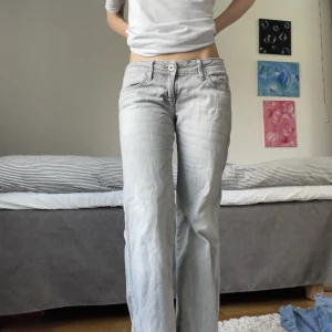 Vintage jeans - Grey low waisted trendy jeans 