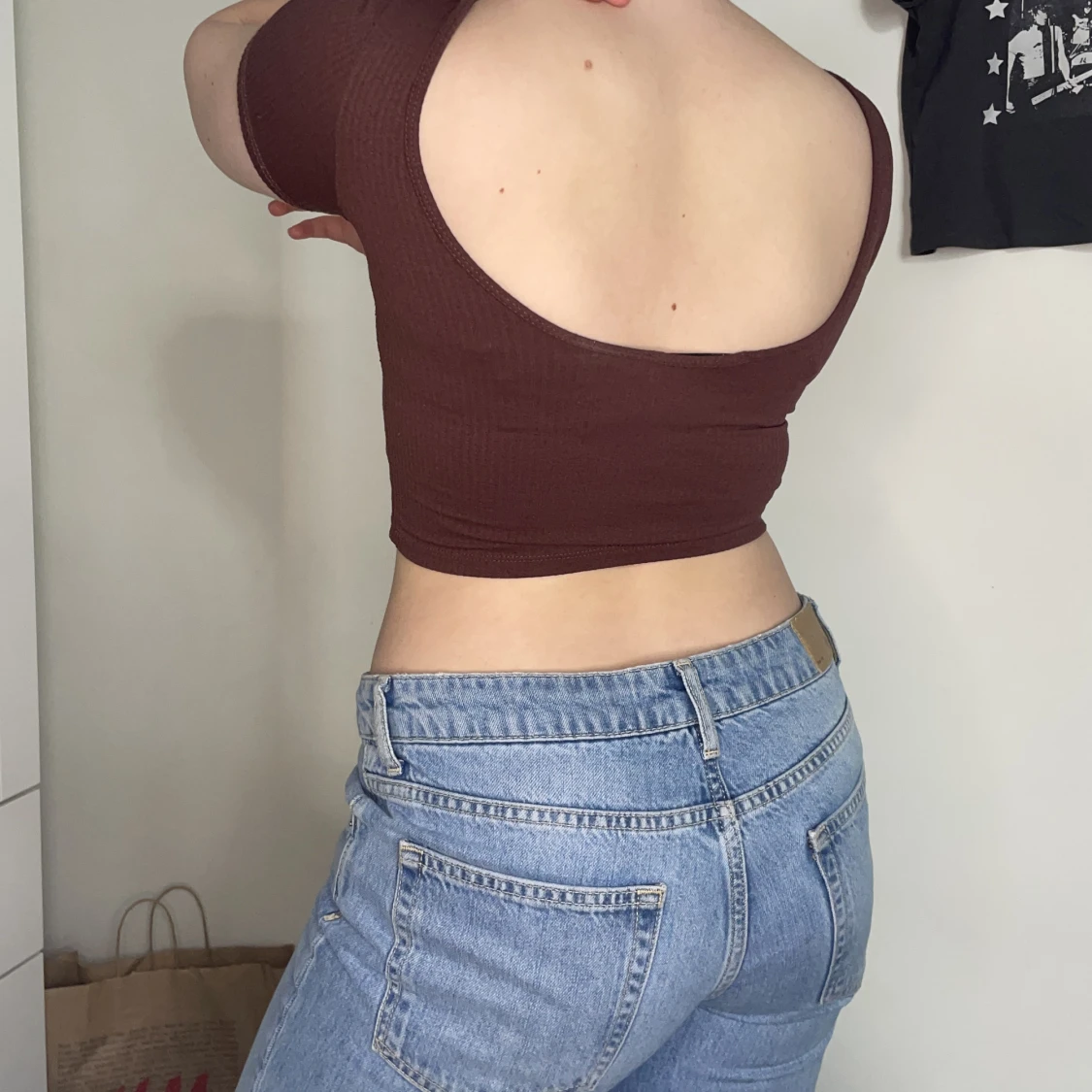 urringad burgundy topp - 90