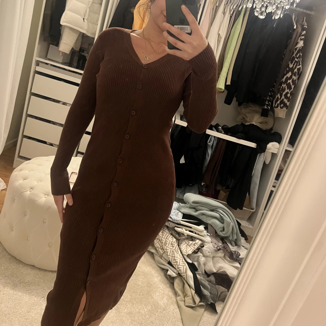 Brun skön klänning