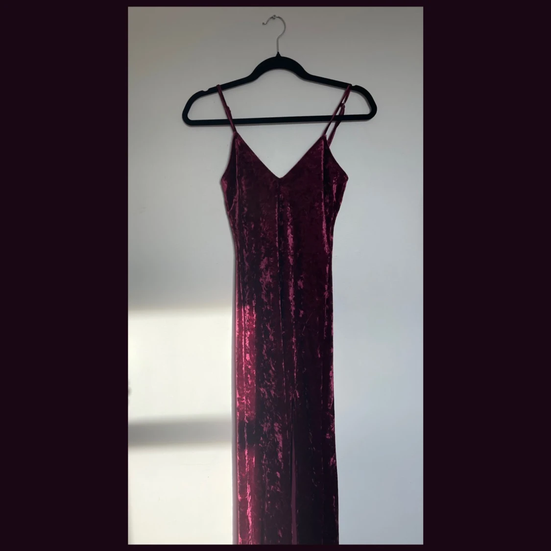 Crushed velvet maxi klänning