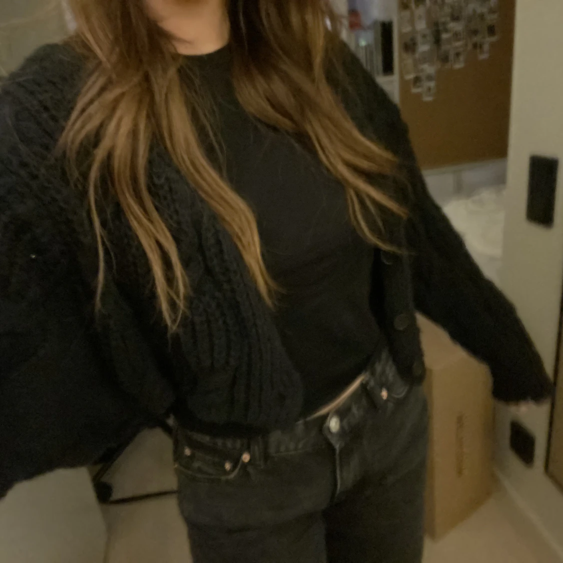 Svart stickad kofta/bolero - 91