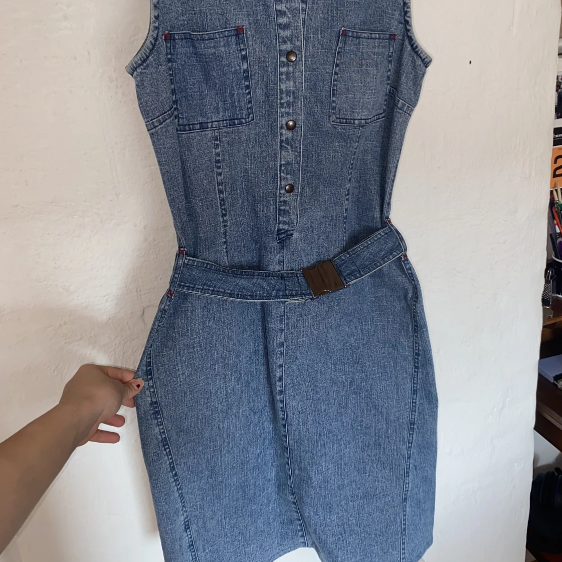 Åtsittande jeansklänning - 90