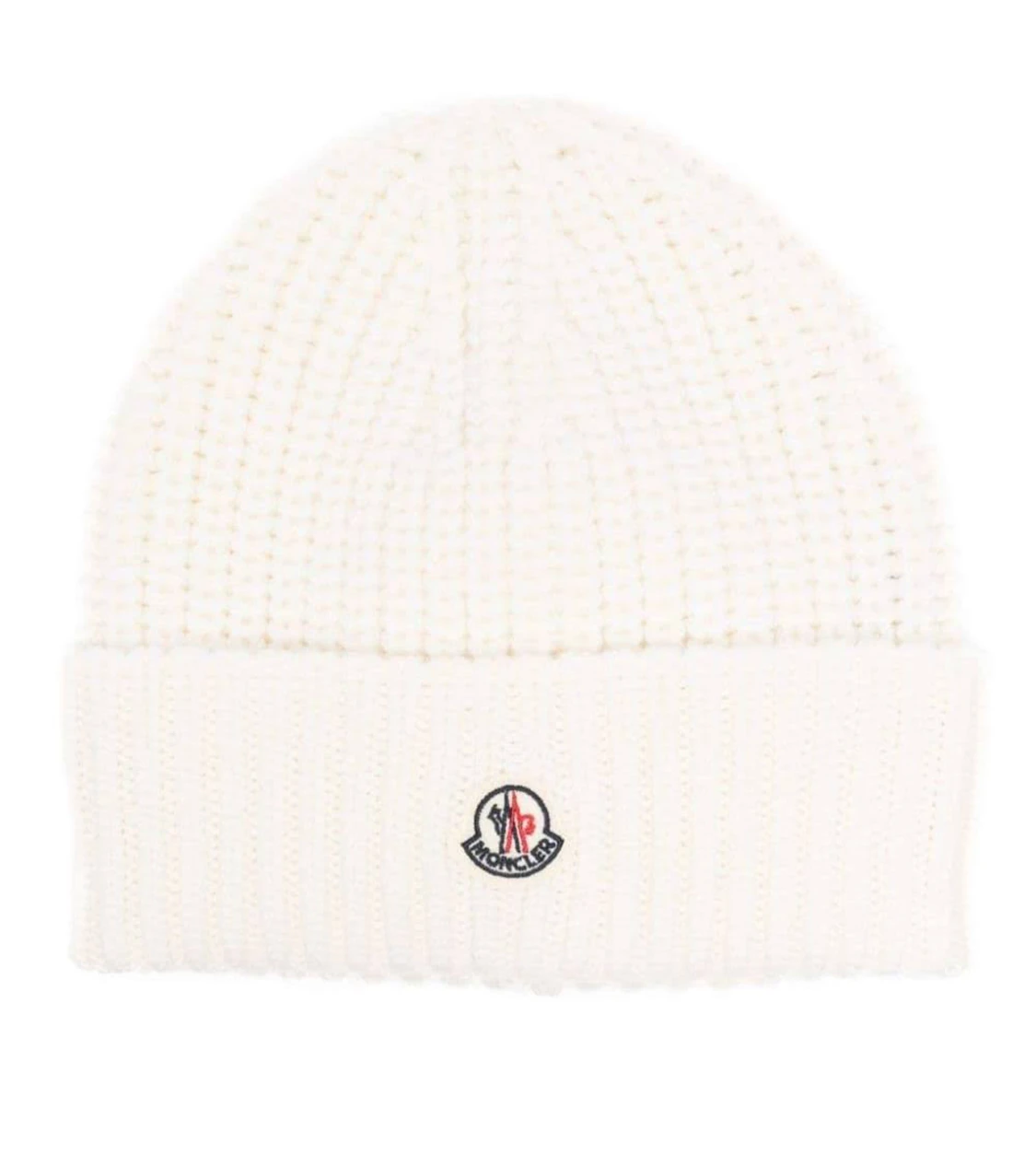 Stickat moncler mössa vit/svart