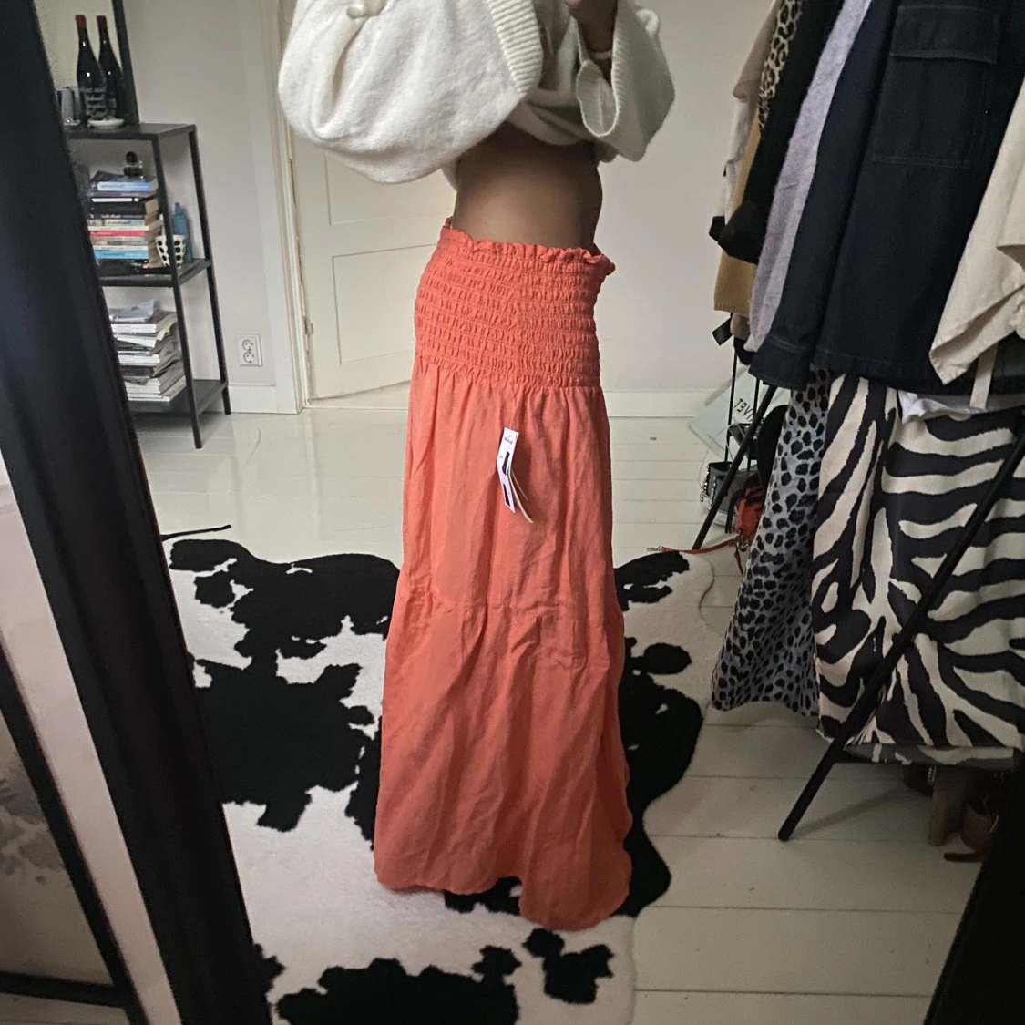 Korallfärgad långkjol - 90