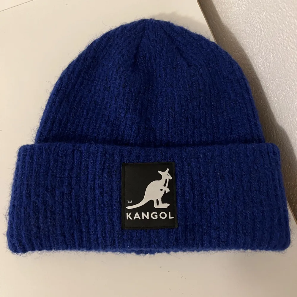 Mörkblå kangol mössa från deras kollektion med HM, använd fåtal gånger. . Accessoarer.