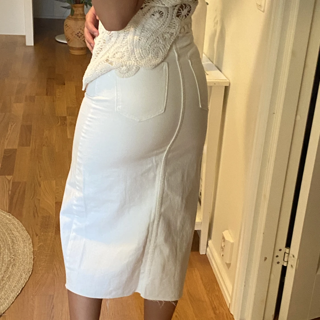Vit jeans kjol  - 91